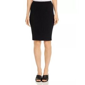 EILEEN FISHER Ribbed Knit Wool Blend Pencil Skirt Black Size XS